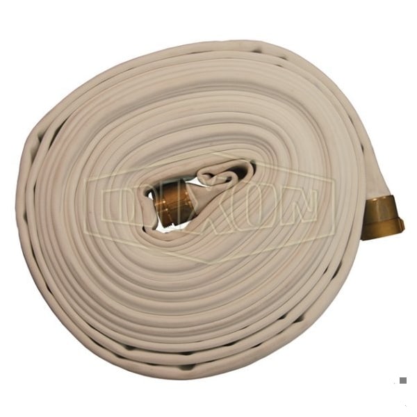 Single Jacket Fire Hose, 2-1/2 in, NST NH, 100 ft L, 225 psi Working, Polyester